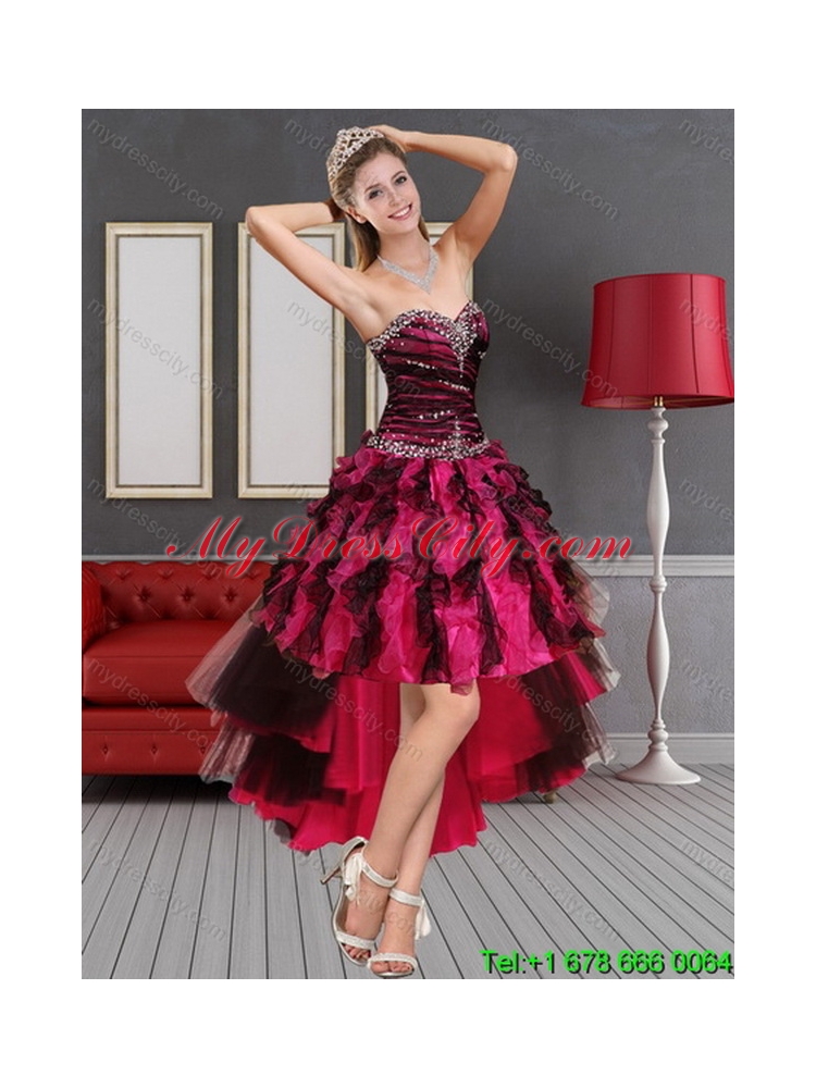2015 Detachable Sweetheart Beaded and Ruffled Quinceanera Skirts in Multi Color