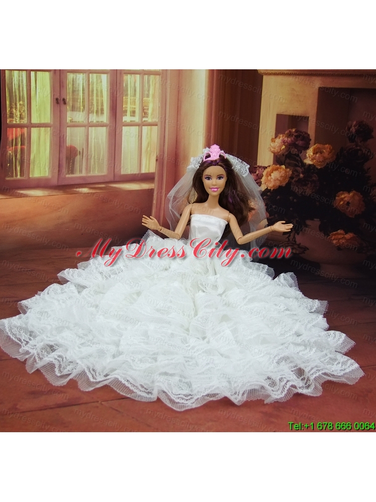 Romantic Wedding Dress To Barbie Doll With Ruffled Layers