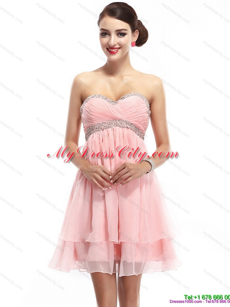 Designer Sweetheart 2015 Prom Dress with Beading and Ruching