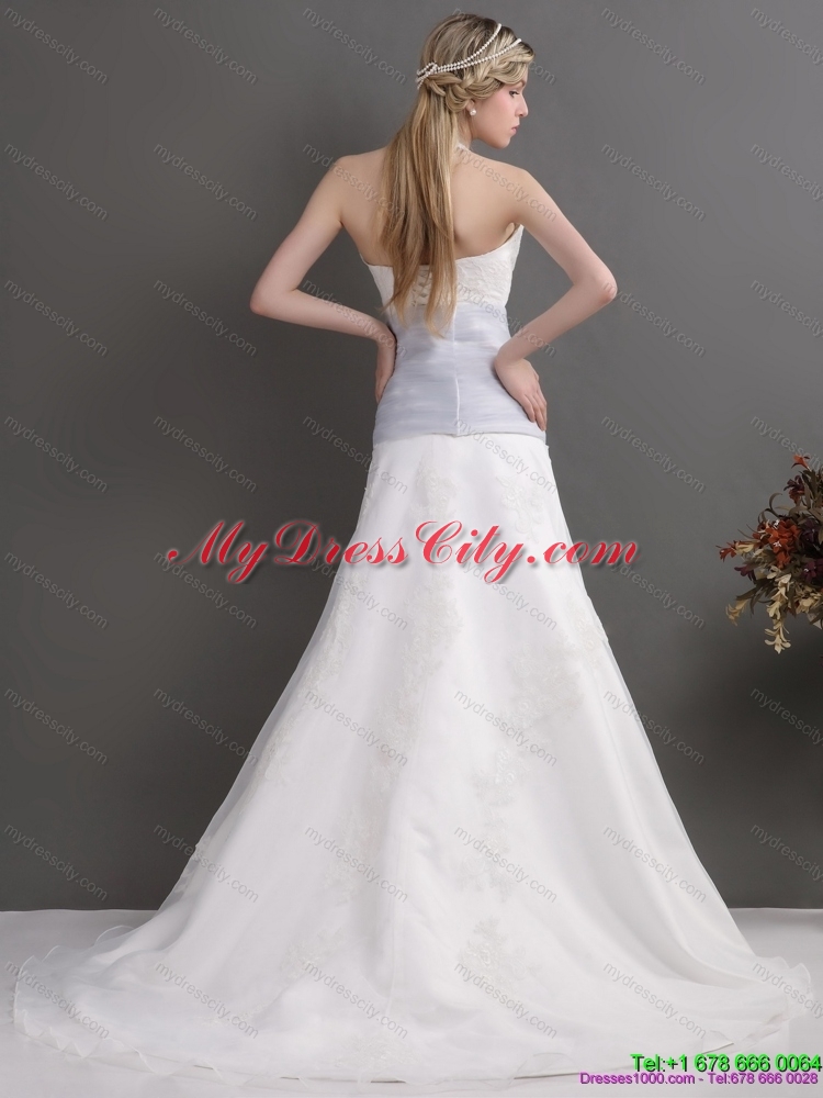 2015 Halter Top Maternity Wedding Dress with Lace and Ruching