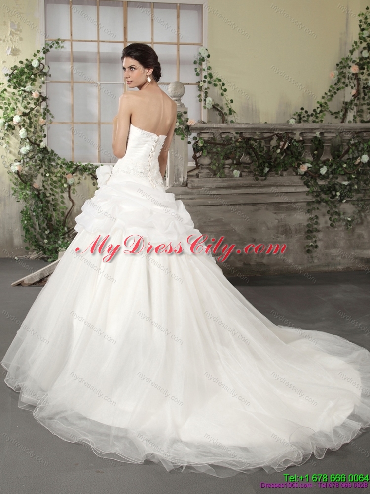 2015 Maternity Sweetheart Wedding Dress with Ruching and Appliques