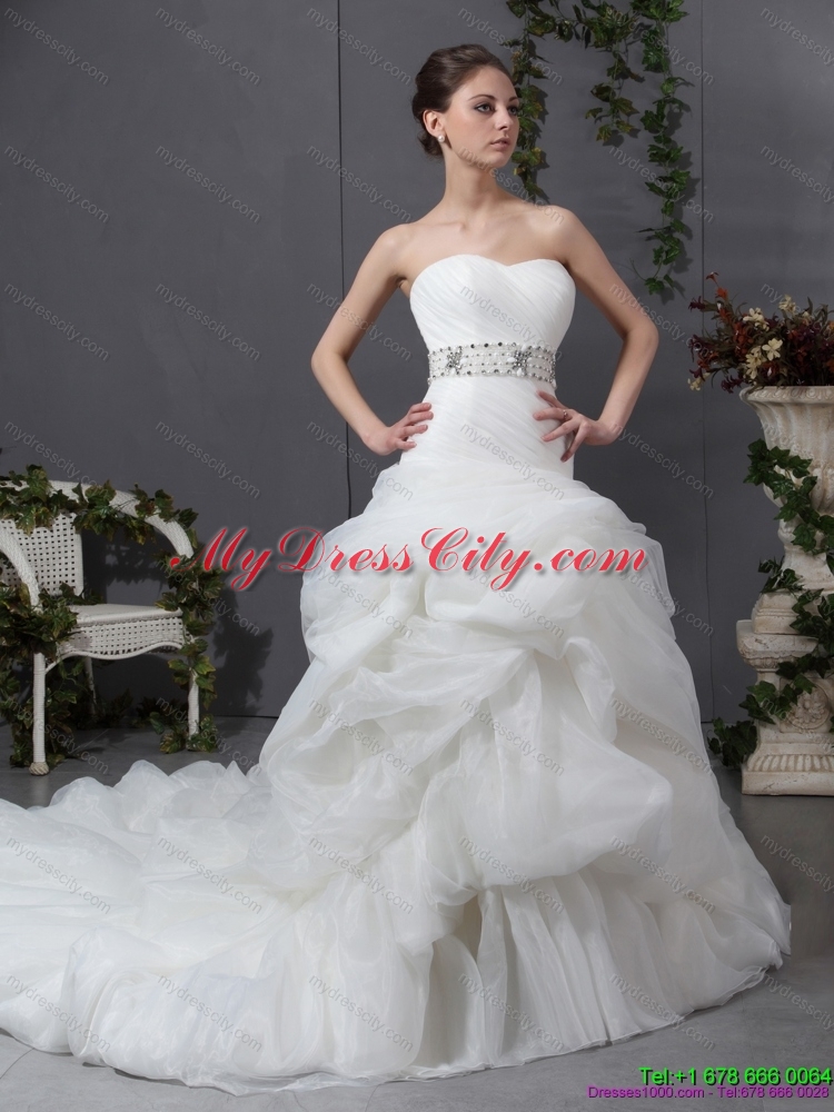 Maternity 2015 Strapless Wedding Dress with Beading and Ruching
