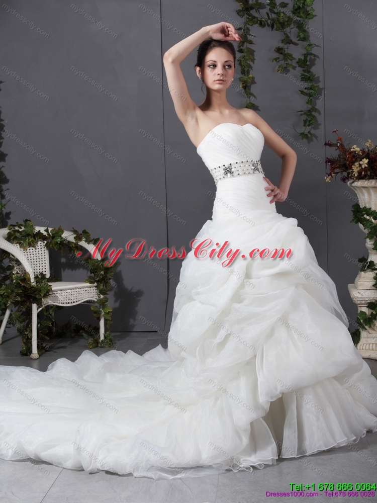 Maternity 2015 Strapless Wedding Dress with Beading and Ruching