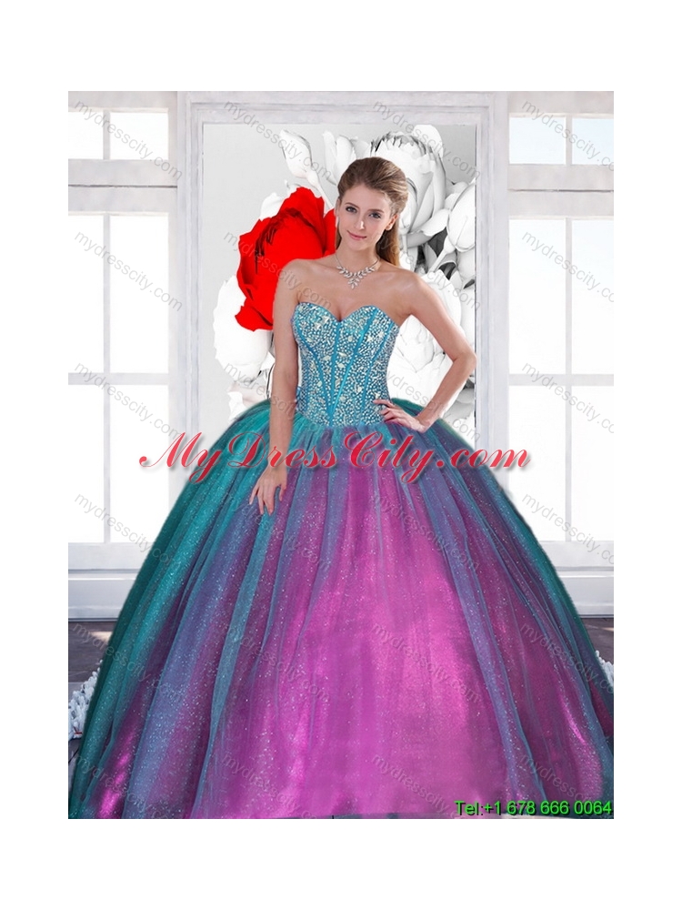 2015 Best Sweetheart Quinceanera Dresses with Beading