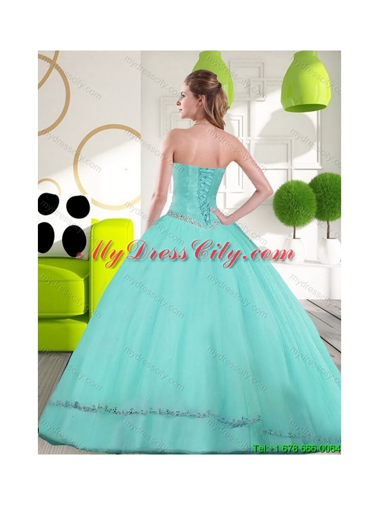 2015 Elegant Sweetheart Ball Gown Quinceanera Dresses with Appliques