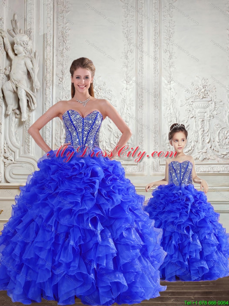 Beading and Ruffles Fashionable Royal Blue Princesita with Quinceanera Dresses for 2015