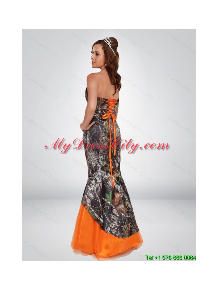 Sexy Mermaid Camo Most Popular Prom Dresses with Hand Made Flower and Sashes