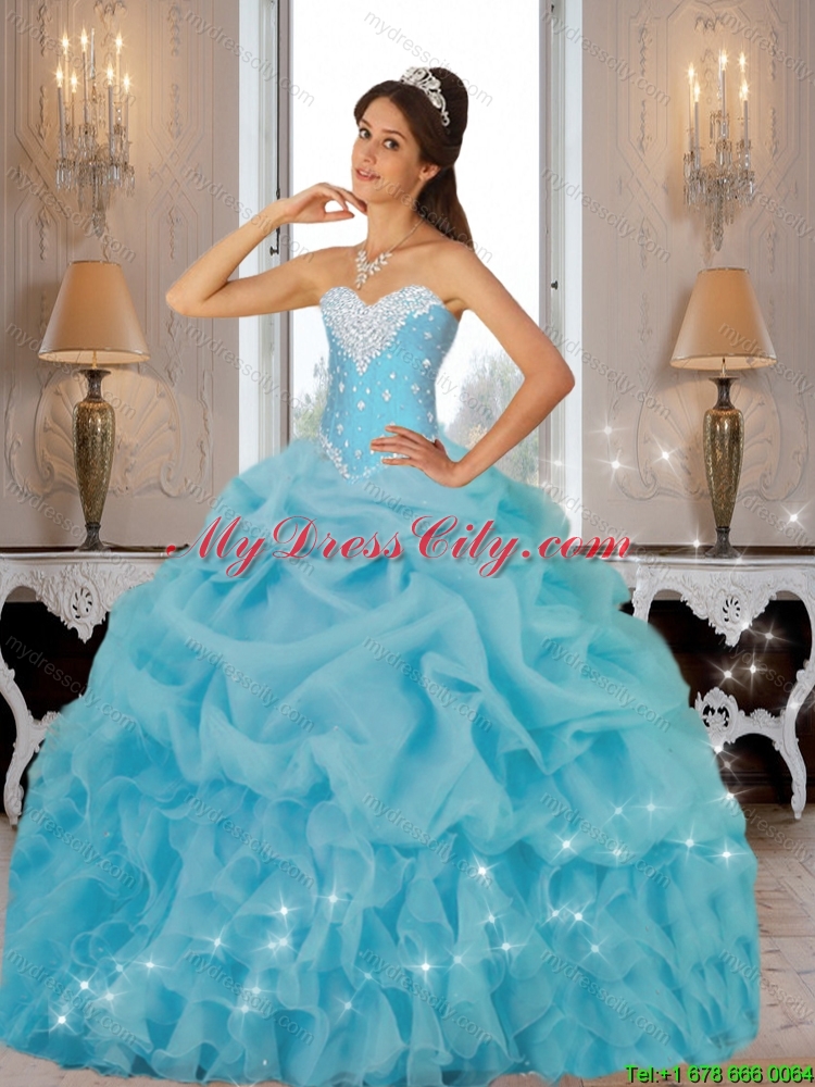 Beautiful 2015 Beaded Pretty Quinceanera Dresses in Baby Blue ...