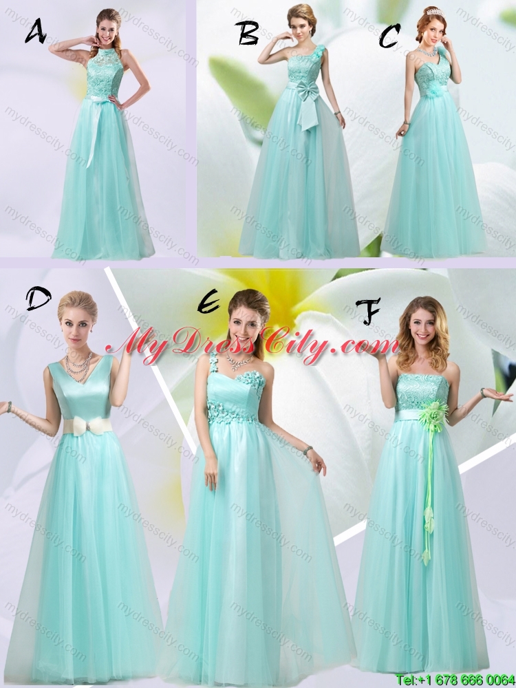 2015 One Shoulder Floor Length Bridesmaid Prom with Appliques