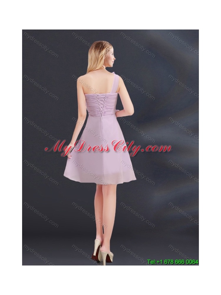 2015 New Style Hand Made Flowers Sweetheart Dama Dress with Ruching