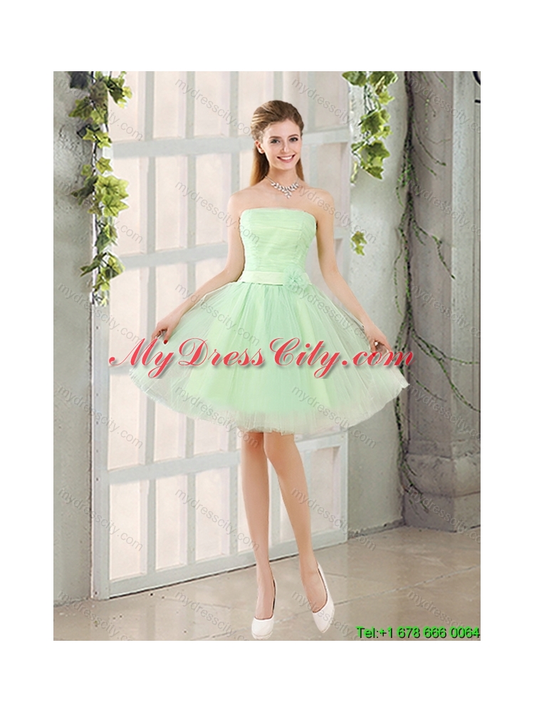 Pretty 2015 Summer Strapless A Line Dama Dress with Lace Up
