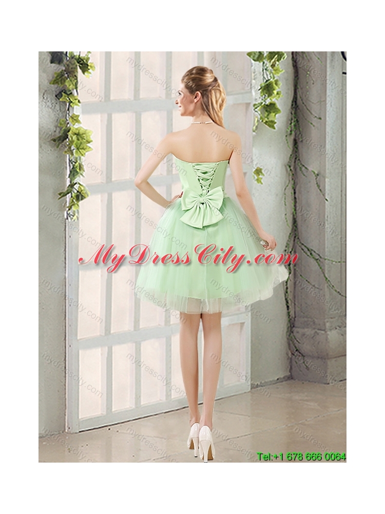 Pretty 2015 Summer Strapless A Line Dama Dress with Lace Up