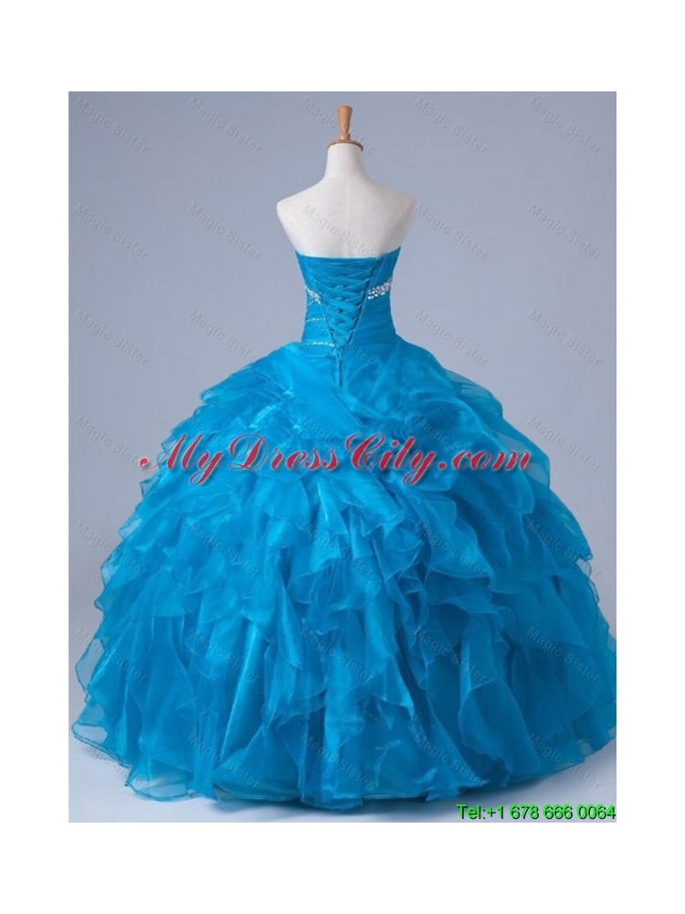 Beading and Ruffles Strapless Quinceanera Dresses for 2015