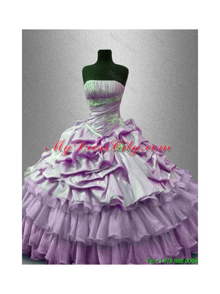 Popular Beaded Quinceanera Gowns with Ruffled Layers