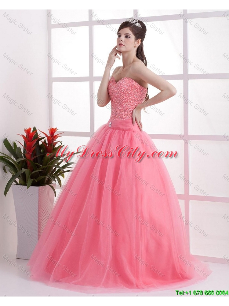 New Arrivals A Line Sweetheart Prom Dresses in Watermelon