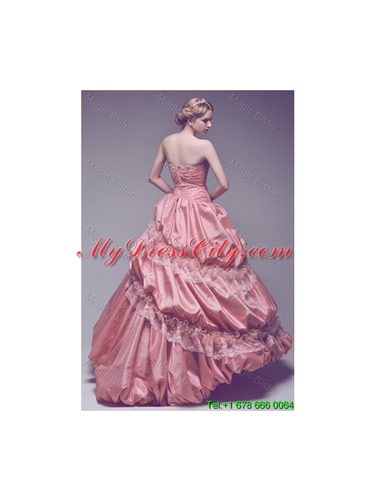 Colored Sweetheart Beading Long 2015 Wedding Dresses