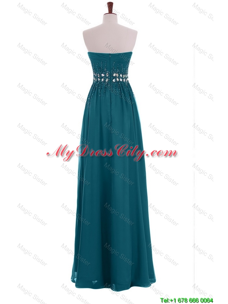 Simple Empire Sweetheart Beaded Prom Dresses with Belt