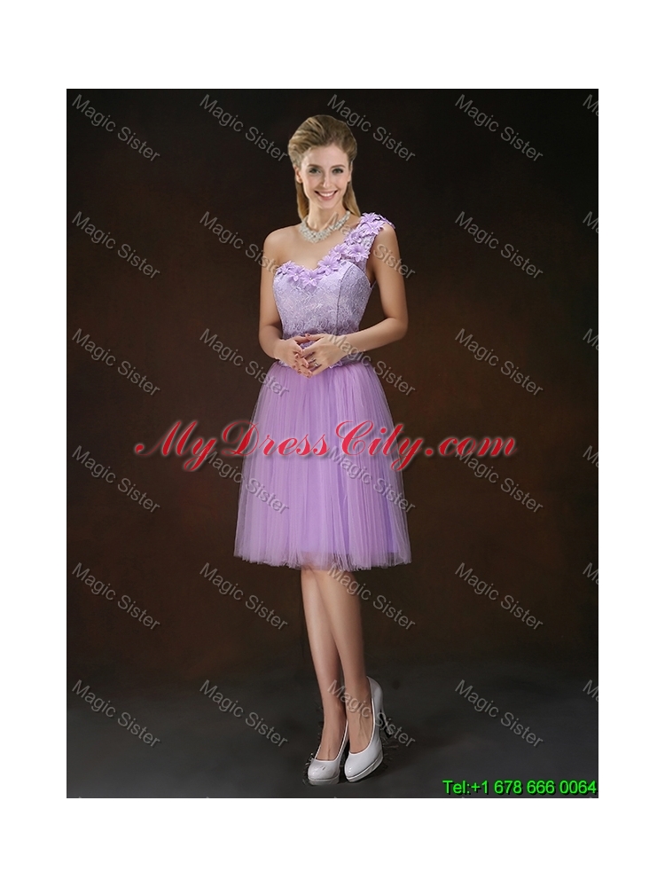 New Style Appliques Tulle Bridesmaid Dresses with Knee Length