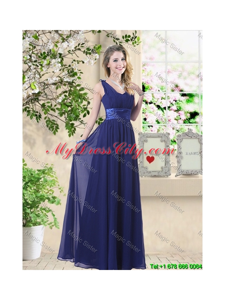 Classical Hand Made Flowers Bridesmaid Dresses with Asymmetrical