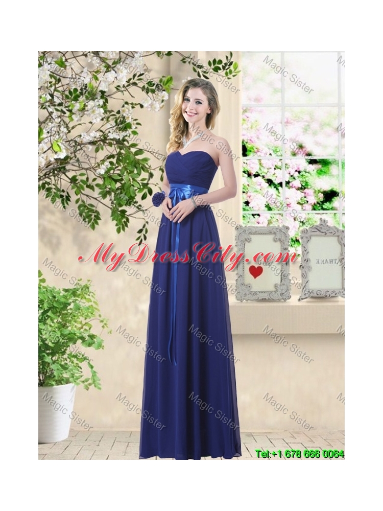 Classical Hand Made Flowers Bridesmaid Dresses with Asymmetrical