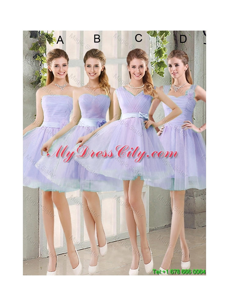 2015 Spring A Line Short Prom Dresses with Belt