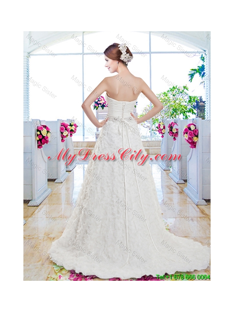 Affordable A Line Sweetheart Wedding Gowns with Appliques