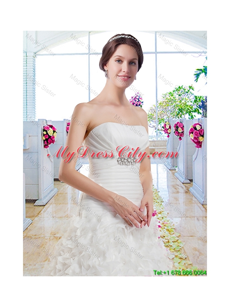New Arrivals A Line Beaded Wedding Dresses with Appliques