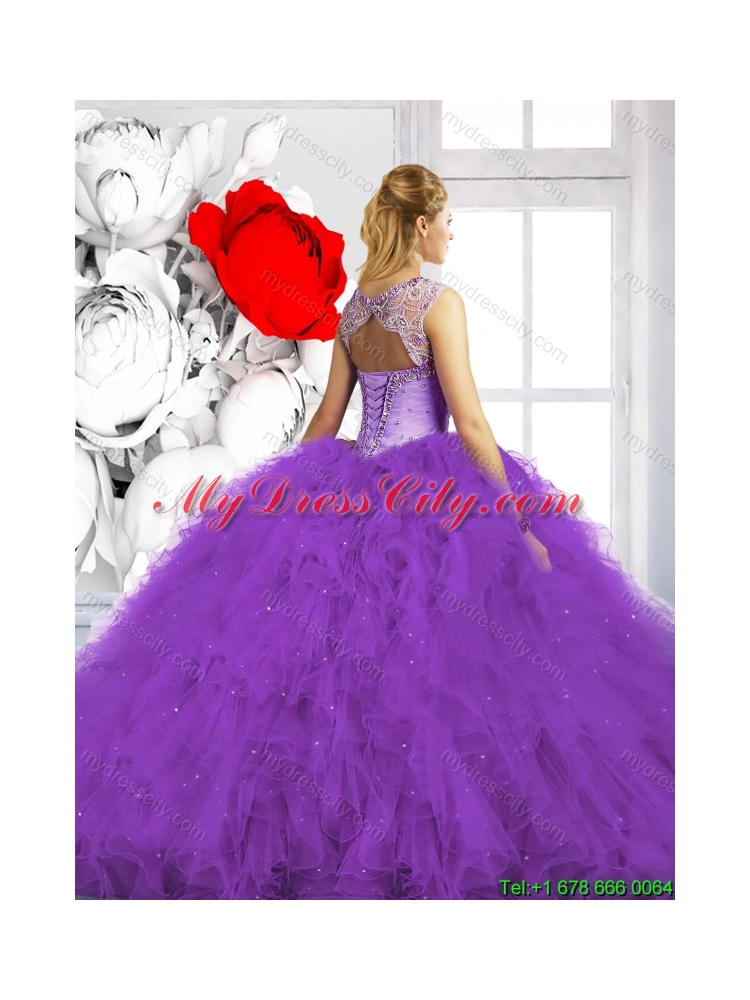 2016 Spring Classical Beading Ball Gown Sweet 16 Gowns with Sweetheart