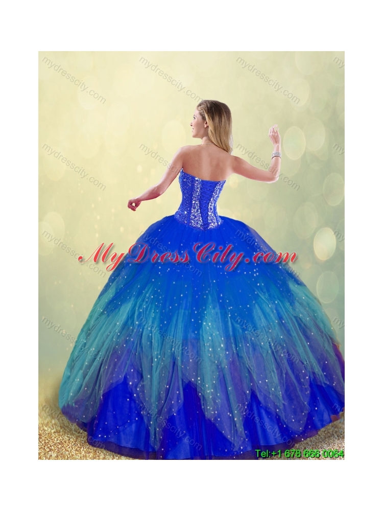 Popular 2016 Sweetheart Quinceanera Gowns with Beading