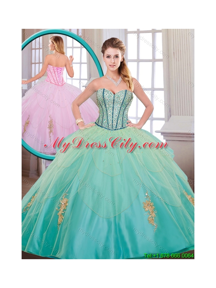 2016 Beautiful Quinceanera Dresses with Beading and Appliques