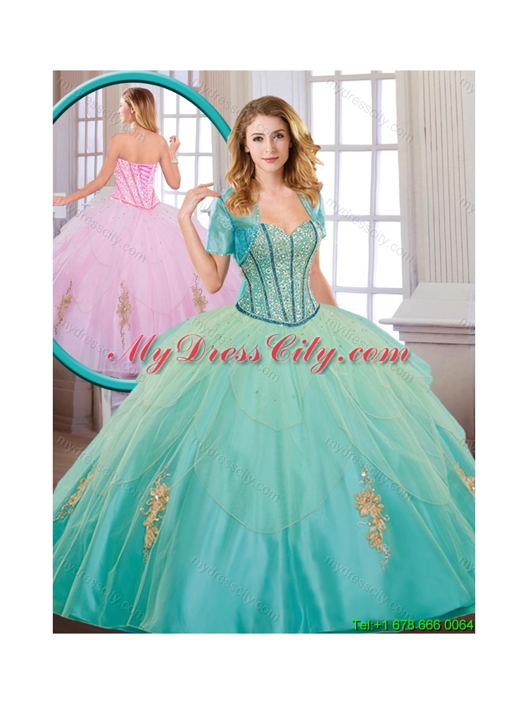 2016 Beautiful Quinceanera Dresses with Beading and Appliques