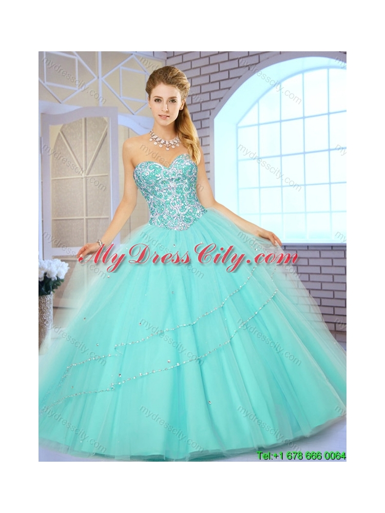 New Style Floor Length Quinceanera Gowns with Beading