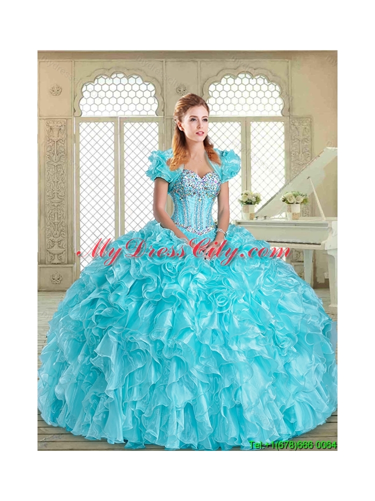 Classical Sweetheart Designer Quinceanera Dresses with Beading and Ruffles