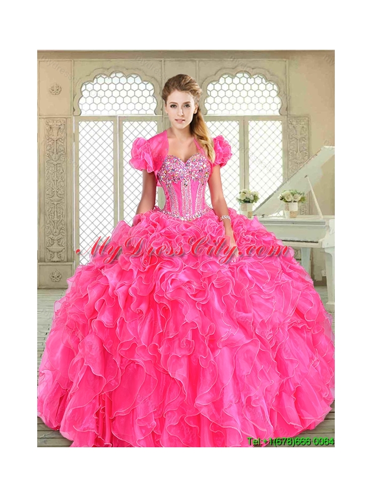 Classical Sweetheart Designer Quinceanera Dresses with Beading and Ruffles