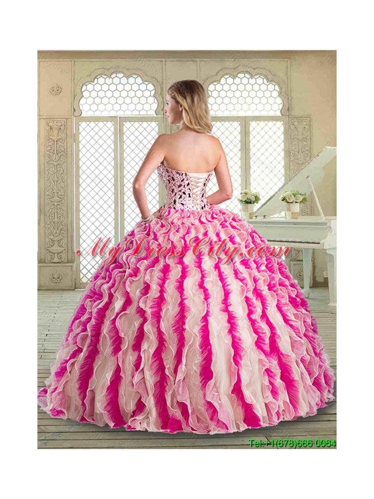 Spring Beautiful Floor Length Designer Quinceanera  Dresses with Beading and Ruffles
