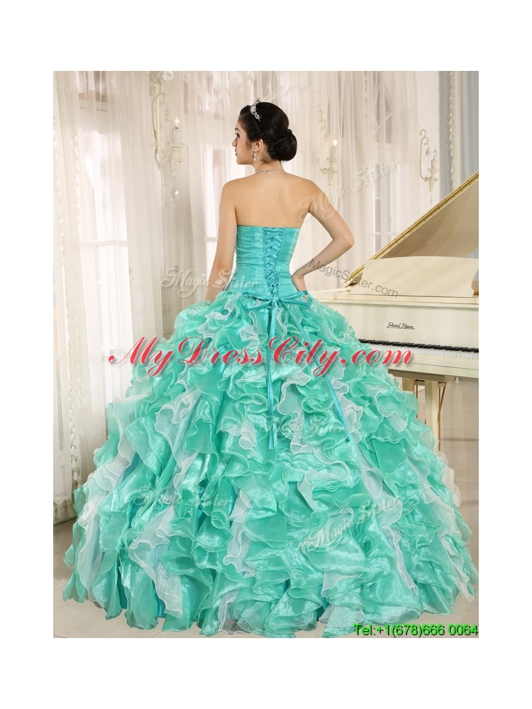 2016  Elegant Beading and Ruffles Apple Green Quinceanera Dresses 226.95