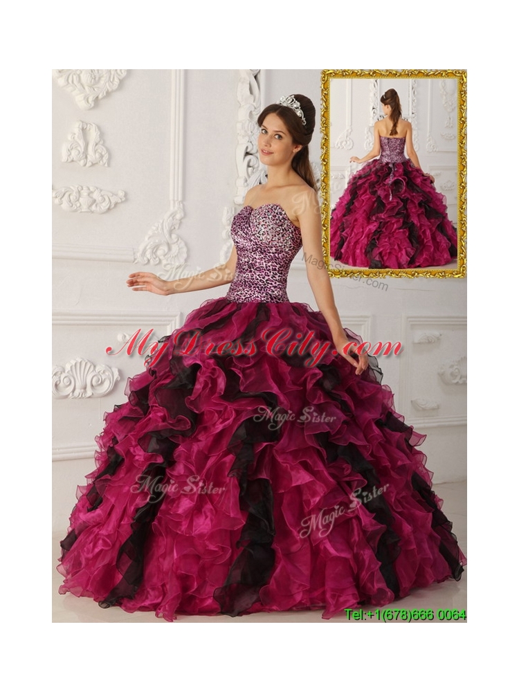 2016 Pretty Multi Color Ball Gown Floor Length Quinceanera Dresses