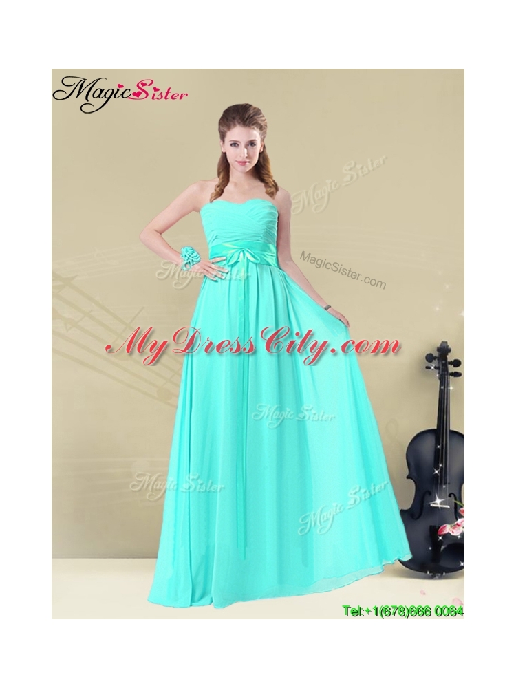 2016 Gorgeous Empire Dama Dresses with Belt in Apple Green
