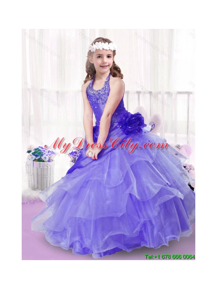 2016 Popular Beading and Ruffles Little Girl Pageant Dresses in Lavender
