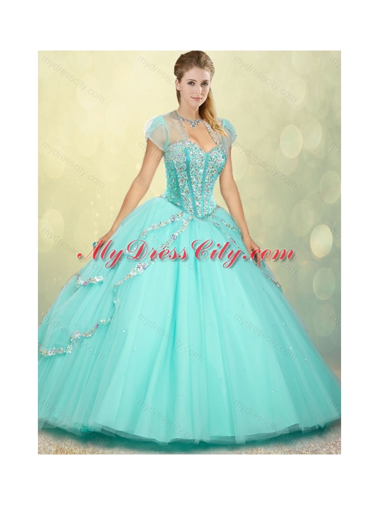 2016 Pretty Sweetheart Beading Quinceanera Dresses for Spring