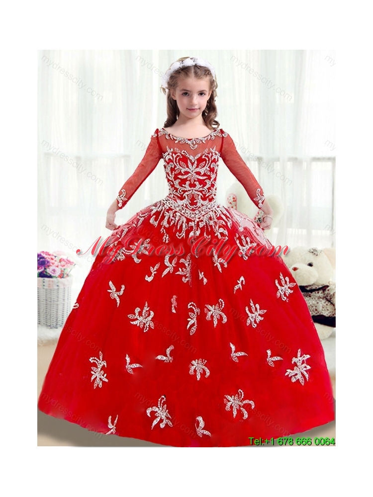 2016 Elegant Scoop Red Mini Quinceanera Dresses with Beading