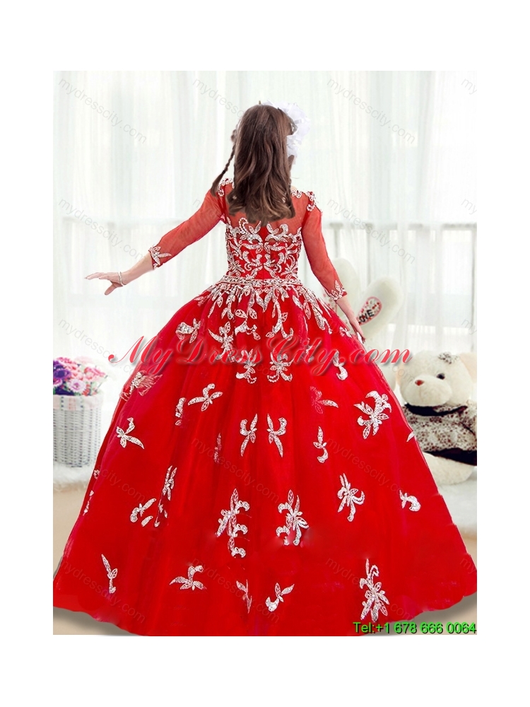 2016 Elegant Scoop Red Mini Quinceanera Dresses with Beading