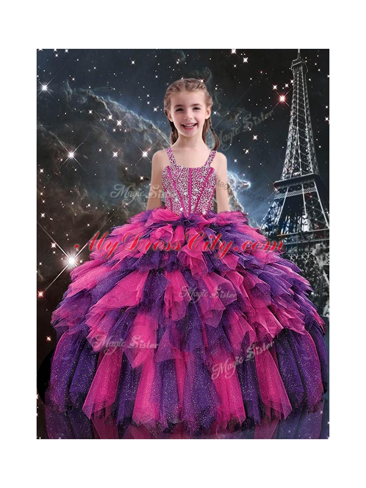 New Style Ball Gown Princesita with Quinceanera Dress with Beading and Ruffled Layers for Fall