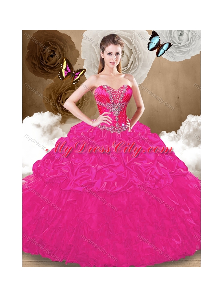 Best Sweetheart Fuchsia Quinceanera Dresses with Pick Ups