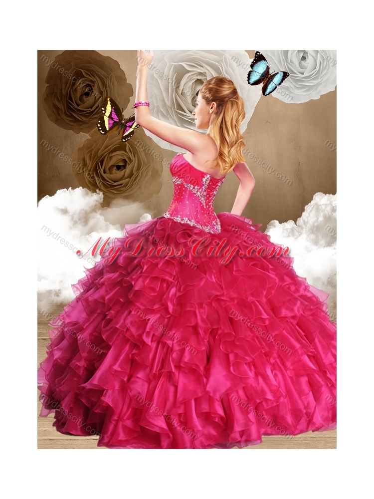 Beautiful Ball Gown Sweetheart Quinceanera Dresses with Beading and Ruffles