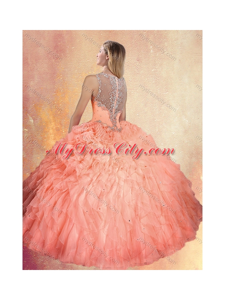 Fashionable Straps Ball Gown Sweet 16 Dresses with Ruffles and Appliques