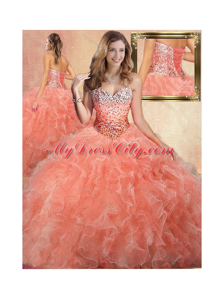 Pretty Sweetheart Beading Quinceanera Gowns with Ruffles