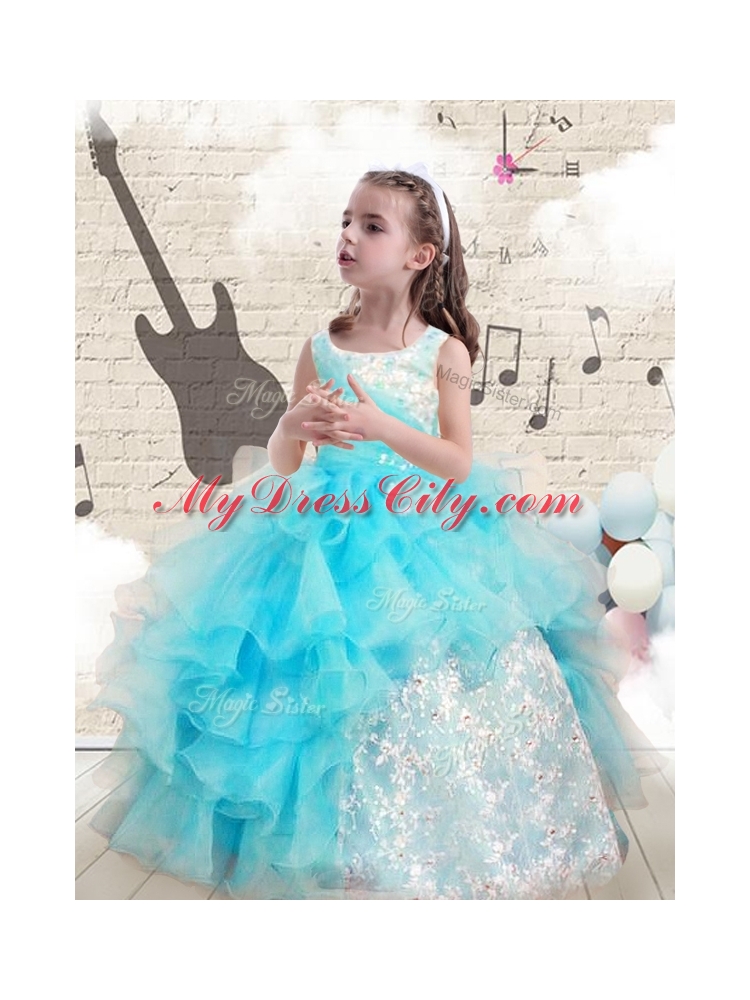Fashionable Appliques and Ruffles  Mini Quinceanera Dresses for 2016