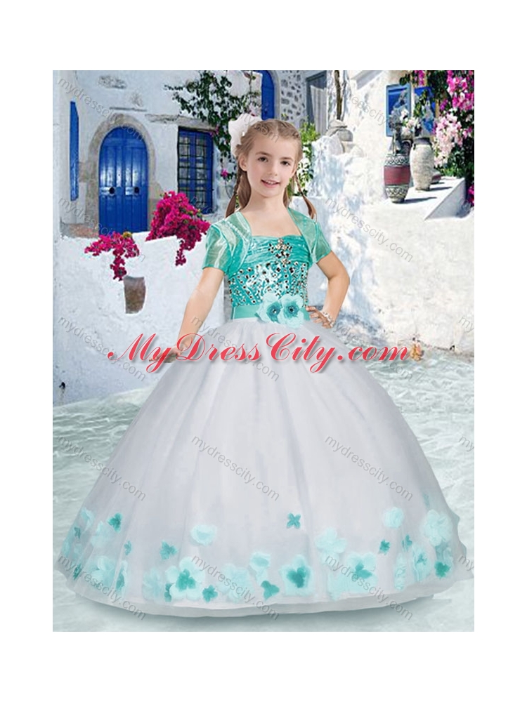 Cheap Spaghetti Straps Little Girl Pageant Dress with Sashes and Beading