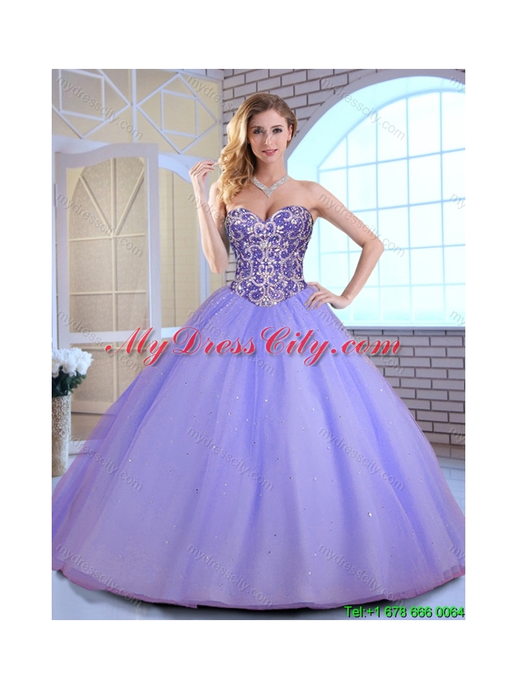 2016 Elegant Ball Gown Sweetheart Quinceanera Gowns with Beading